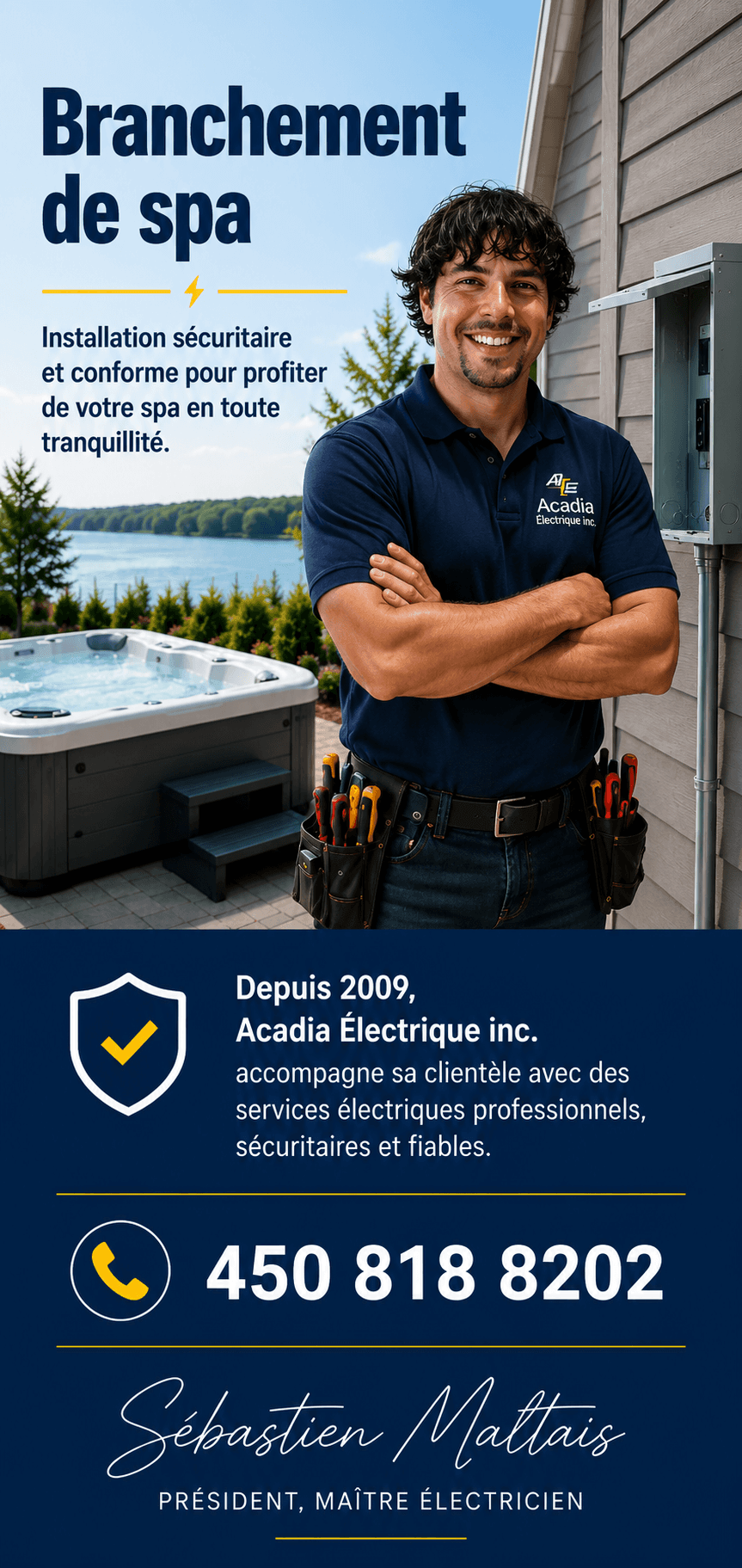 Branchement de spa, Acadia Electrique inc