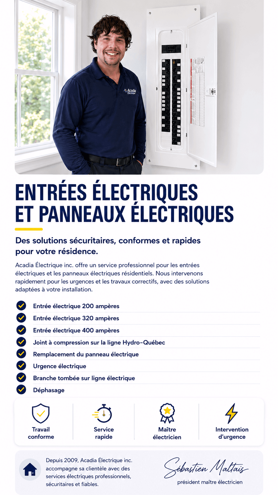 entrée électrique, changement de panneau électrique